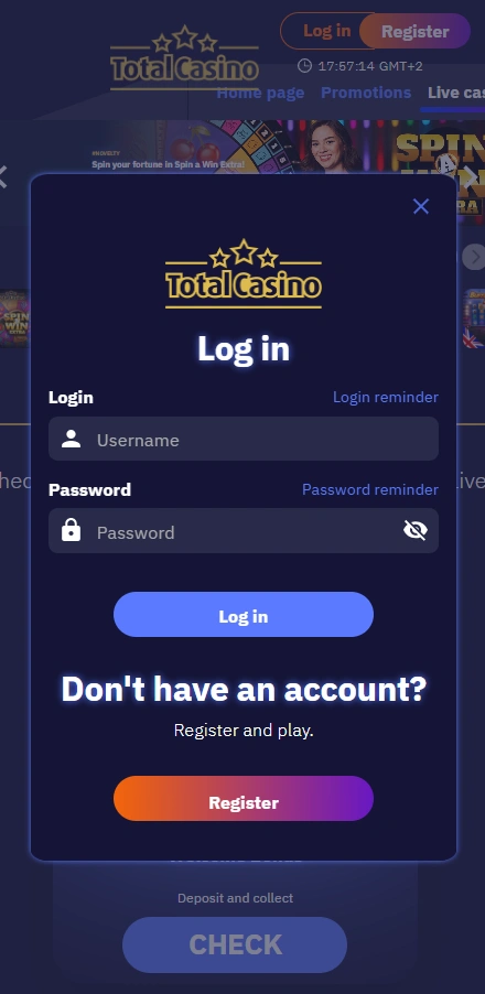 total mobile login page